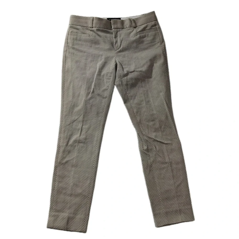Banana Republic Sloan Fit Petite 0‎ Polka Dot Print Dress Pants Khaki